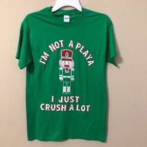 Christmas T-Shirt Nutcracker Green Crush A Lot Tee Short Sleeve Gildan Holiday
